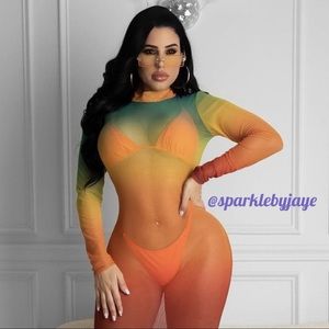 Long Sleeve Sheer Maxi Dress